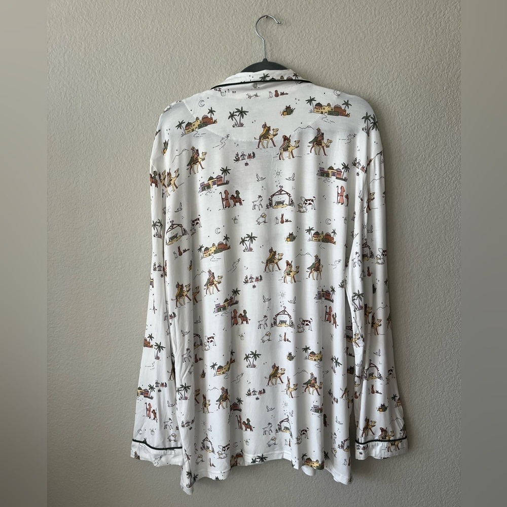Bellabu Bear Holy Night Bamboo Men's Button Up Pajama Top Men's Size XXL NWT - Picture 4 of 15